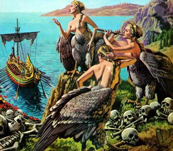 Mermaid Poster featuring the painting Odysseus And The Sirens by English School